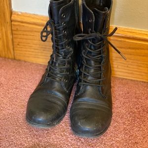 Black combat boots